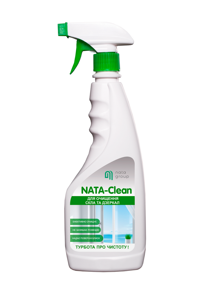 Płyn do szyb i luster NATA-Clean, butelka 500 ml z atomizerem